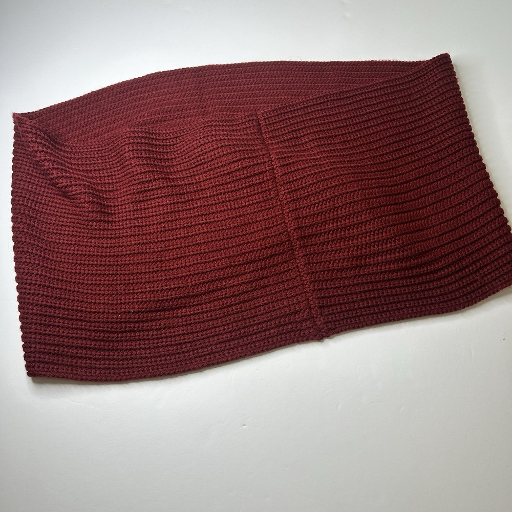 NWT J Crew Factory Ribbed Knit Crimson Red Infinity Scarf One Size 100% Acrylic